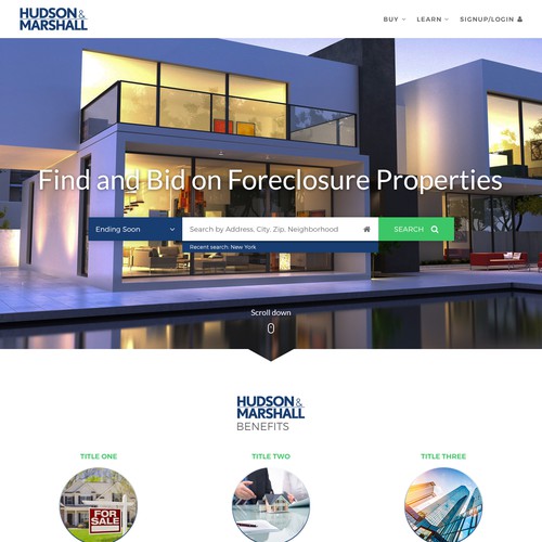 Real estate marketplace home page re-design