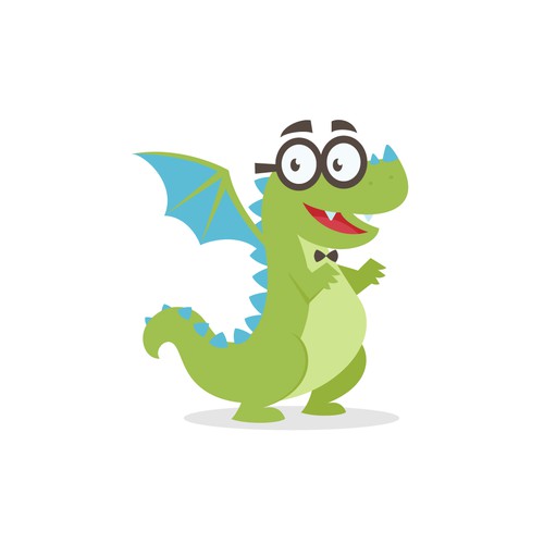 Friendly & Nerdy Dragon Mascot for TeamGantt