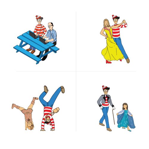 Draw my family in the "Where's Waldo" style!