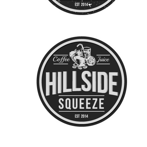 Create a capturing vintage farmers market style juice and coffe bar for Hillside Squeeze