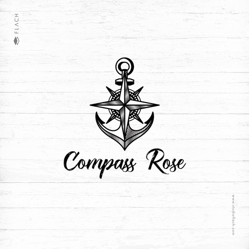 Sophisticated and vintage logo for a maritime rental and charter company.