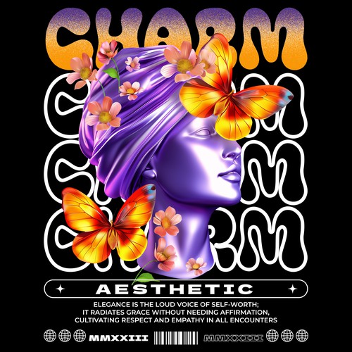 Charm Aesthetic — Fashion Beauty Streetwear T-Shirt Graphic