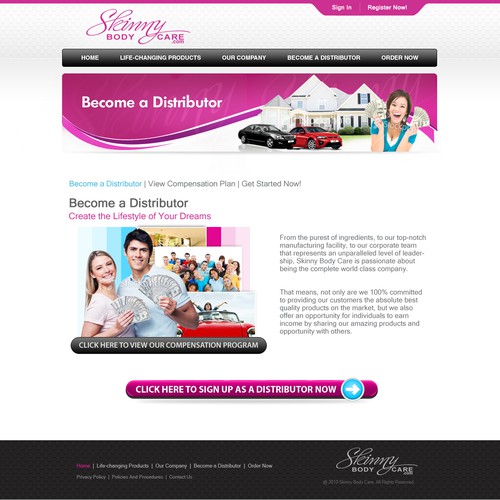 Skinny Body Care needs a new website design