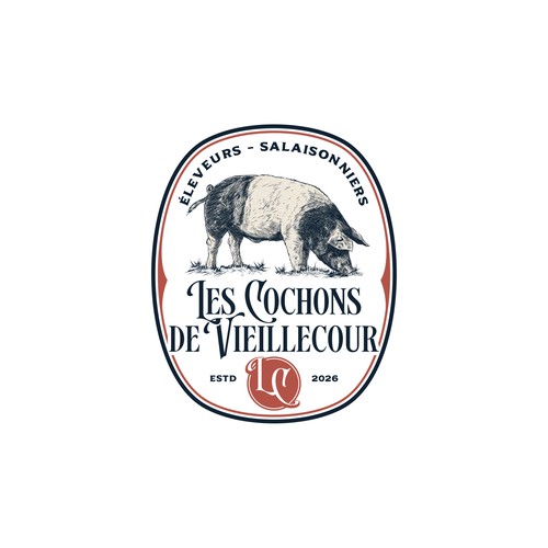 Logo for a pig farm Cul Noir Limousin