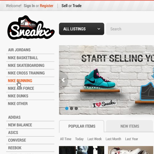 Create a winning auction/trade website for sneaker collectors