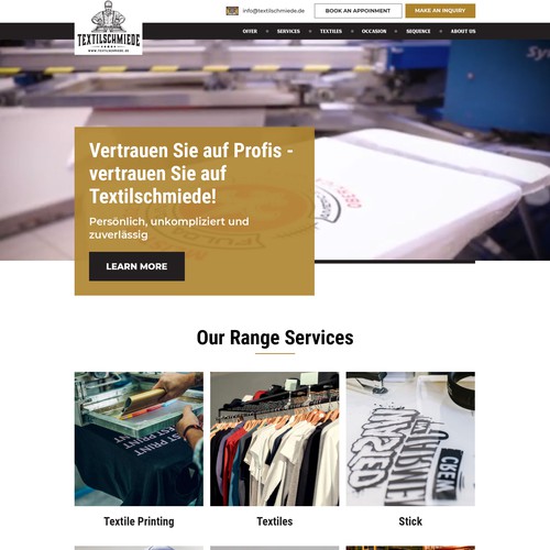 Landing page design