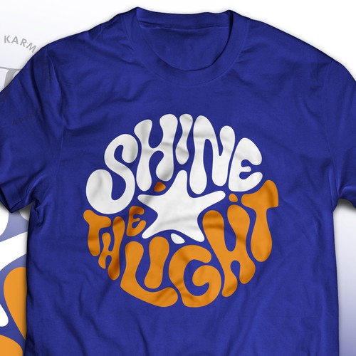 Shine The Light Custom Hand Lettering Art T-Shirt Design