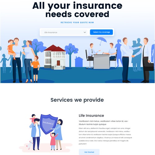 Home Page Design for Insurance Site