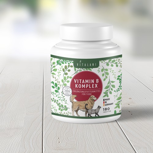 Pet supplement label design