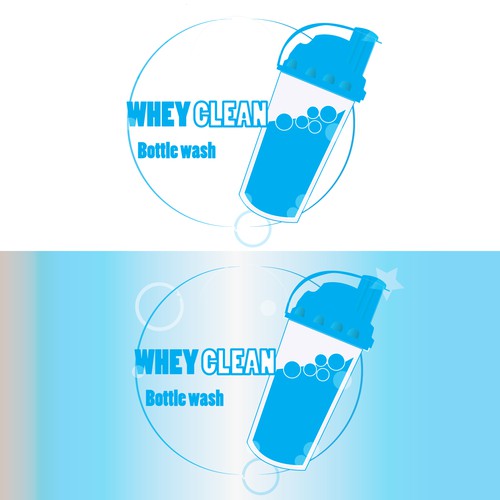 Create a clean and edgy logo for start up sports nutrition bottle cleaner WheyClean