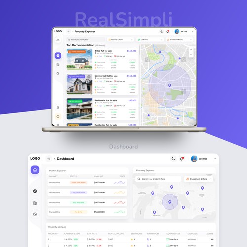Design a Modern and Fun Real Estate Investment Data Analytics Web App (SaaS)