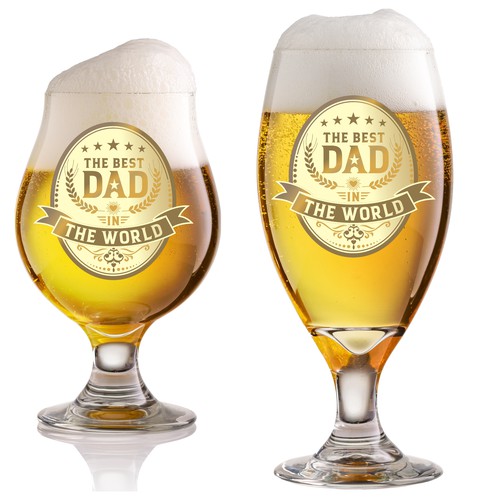 Design a graphic for a beer glass for father's day