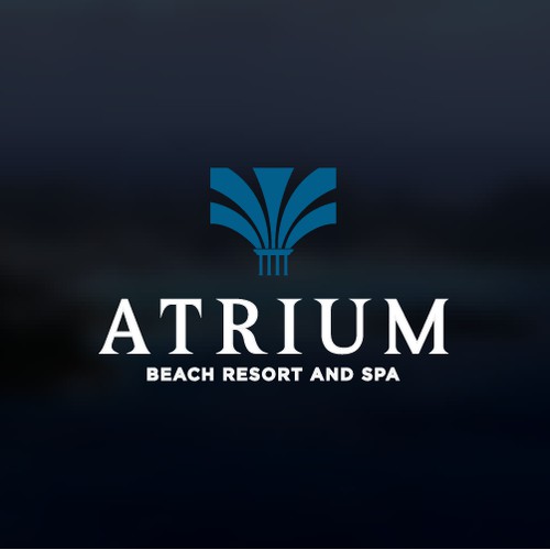 Luxury concept logo for ATRIUM beach resort and spa