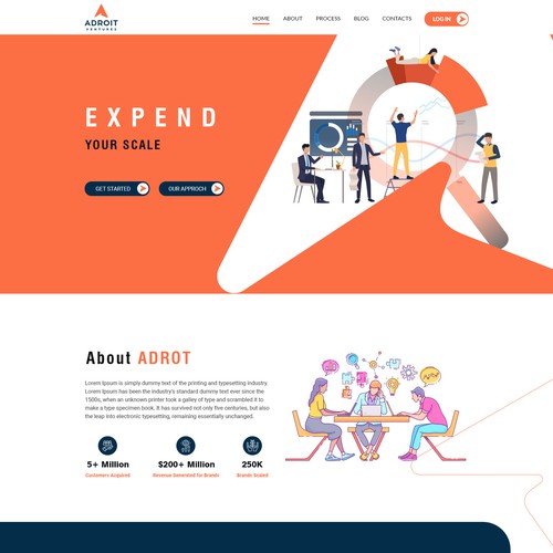 Landing page design