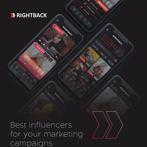 Influencer Rating App Screens