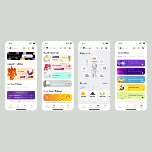 App design for a new and innovate fitness game