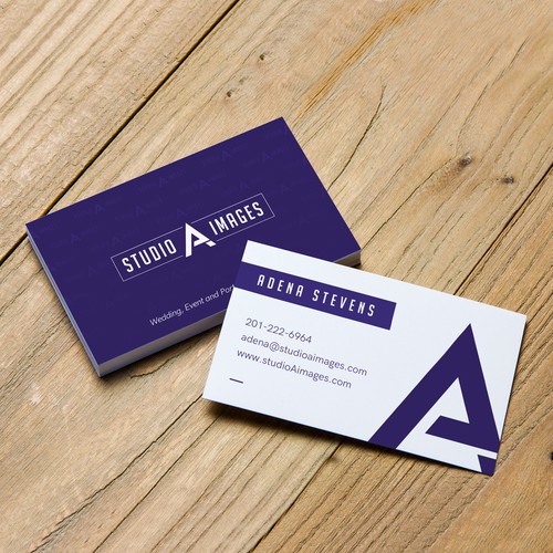 Business Card for Photographer dominated with dark purple color