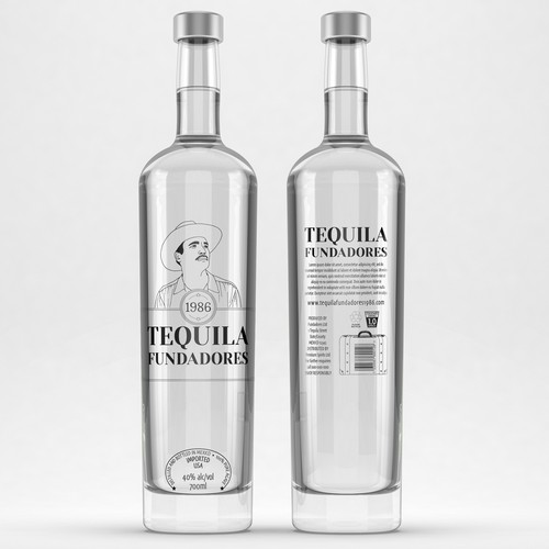 Hand-drawn logo for tequila bottle label