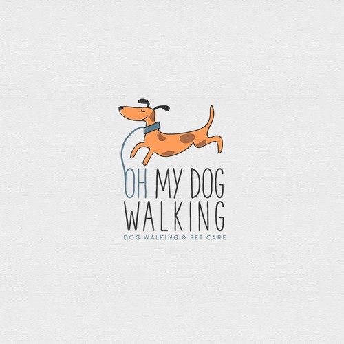 Create a fun irresistible dog & great font for oh my dog walking!