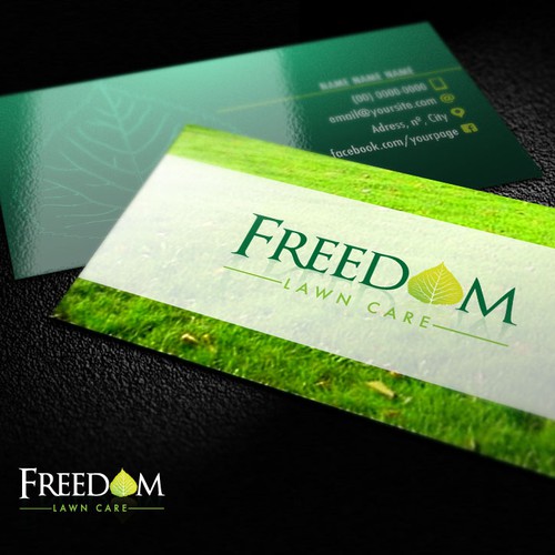 create a patriotic and unique logo for Freedom Lawn Care