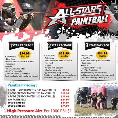 Digital Flyer for paintball field