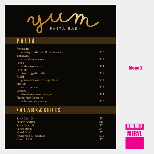 Yum - Menu 2