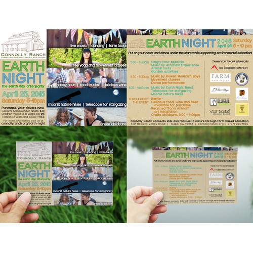 Earth Night Farm Festival Promo Postcard