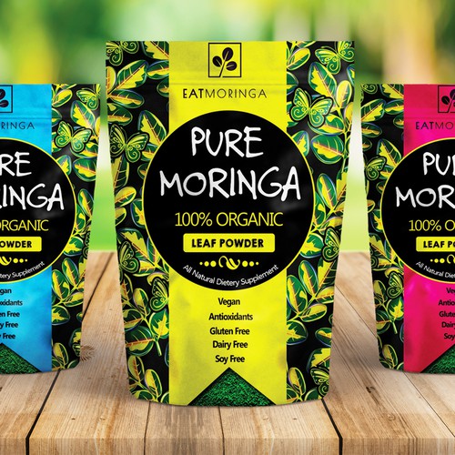 Pure Moringa – Organic Leaf Powder Stand-Up Pouch Design