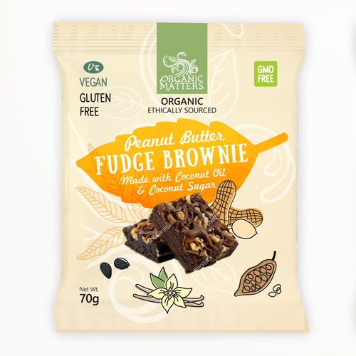 Orgaic vegan fudge brownie