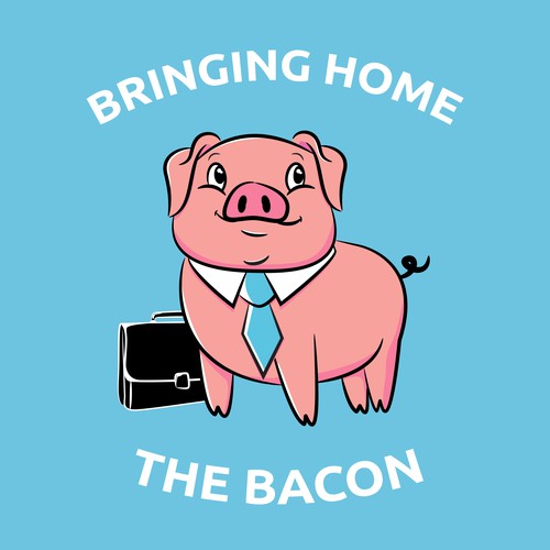 T-shirt illustration of a business pig