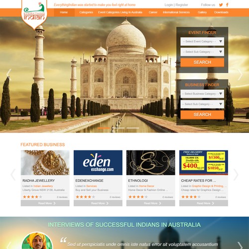 Landing Page For Wordpress Site for Indians In australia