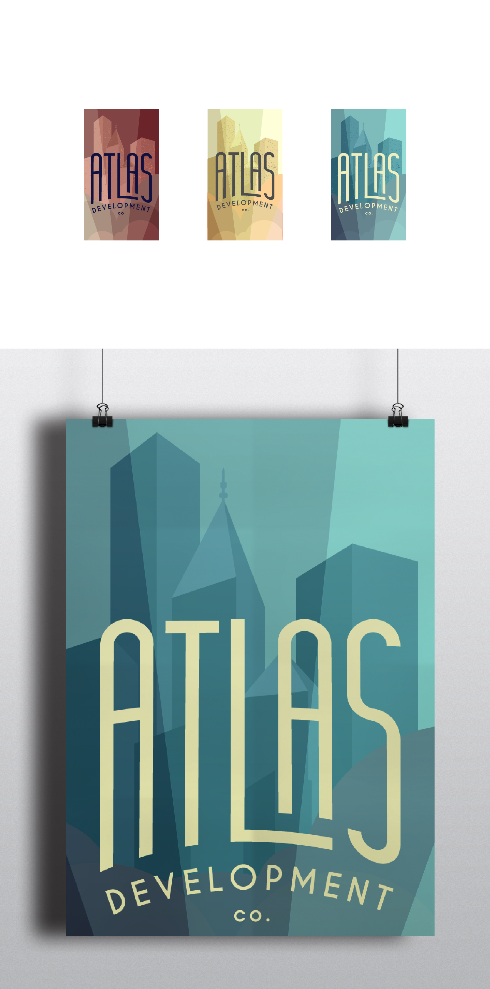 Create a vintage "art deco" comic book/world fair inspired brand for hip real estate developers
