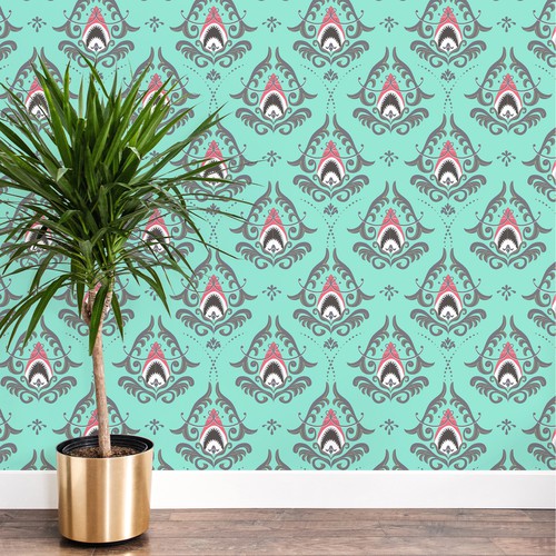 Shark Jaw Damask Pattern