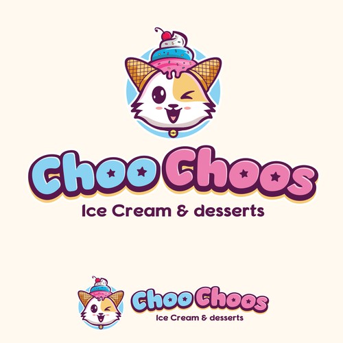 Choo Choos Ice Cream Logo Design