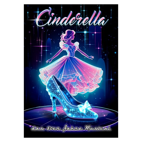 Retro Cinderella 80s Musical Poster Design