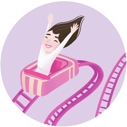 Roller Coaster Girl Mascot