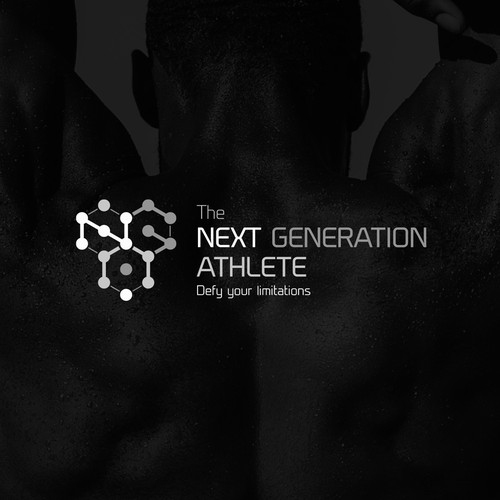 Biochemestry-inspired logo for athletic performance company