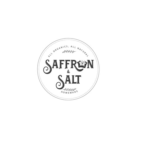 Design a unique company product labeling for Saffron & Salt