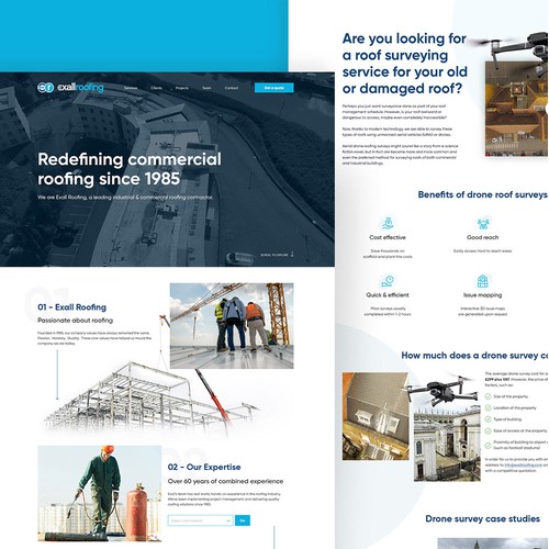 Redesign for ExallRoofing website