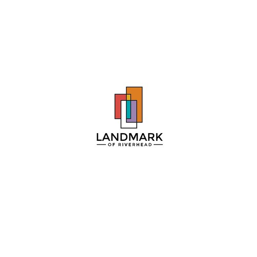 Strong powerful yet simple logo for an apartment building with upscale shopping and food