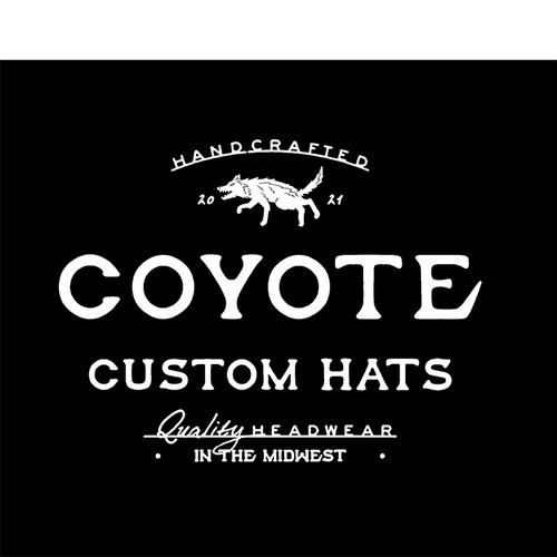 oldskool logo style for coyote custom hats