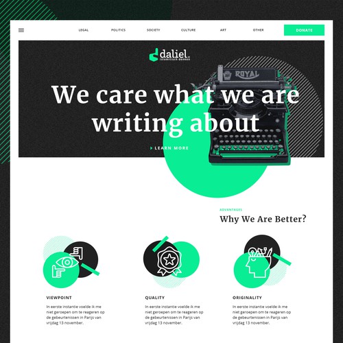 Bold and bright concept for new blog