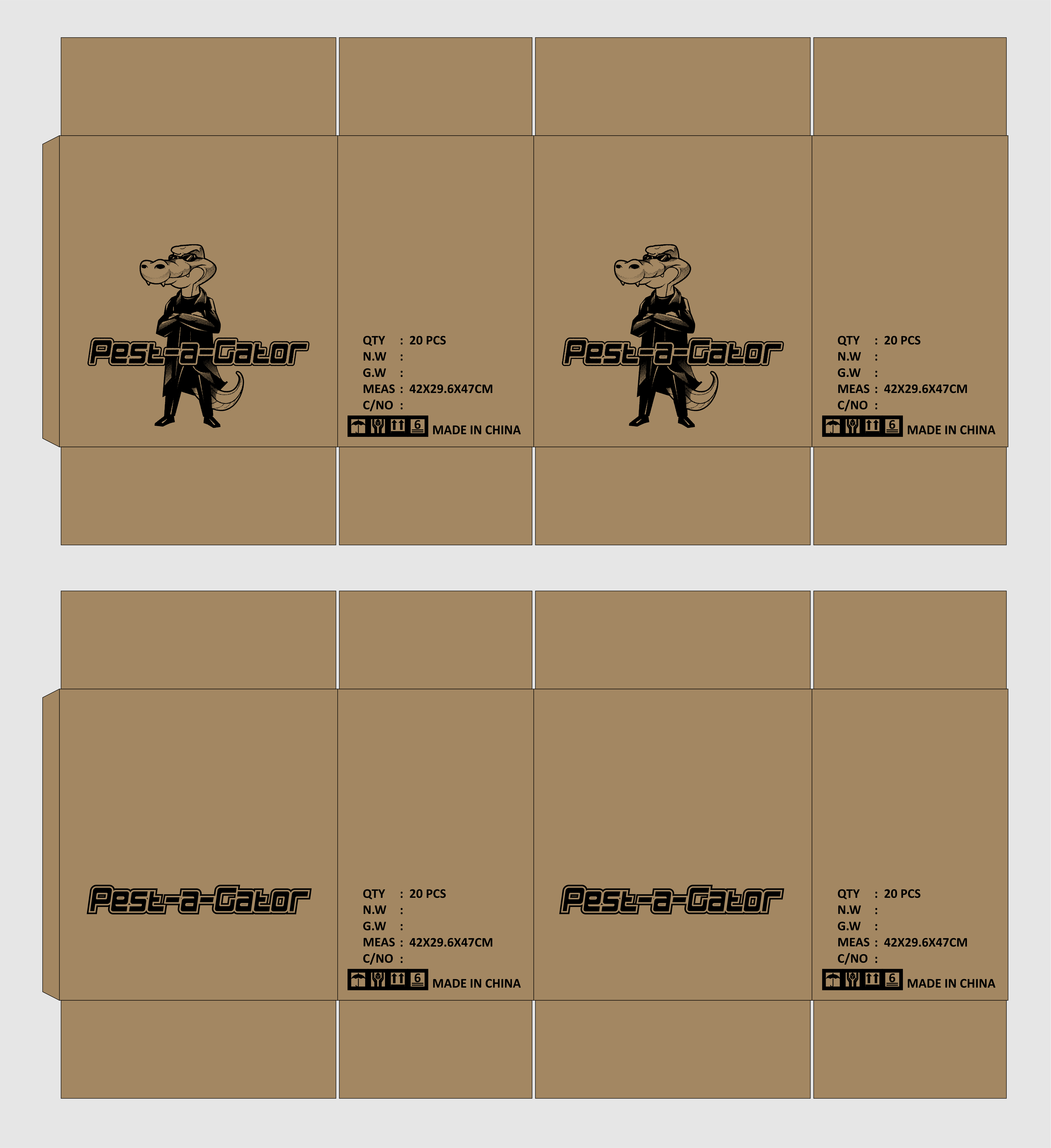 Design a box/instruction pamphlet for Pest-a-Gator mouse trap