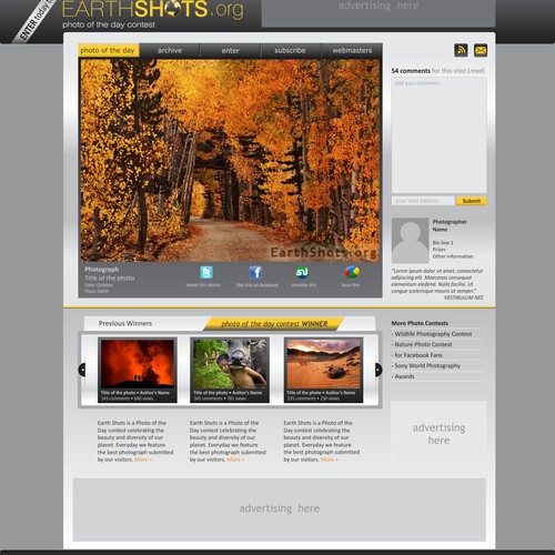 Beautiful new website design needed for EarthShots.org