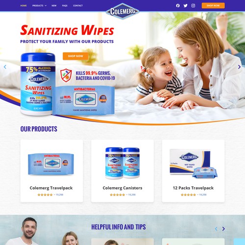 Wet wipe, cleaning, hygiene products company needs a website