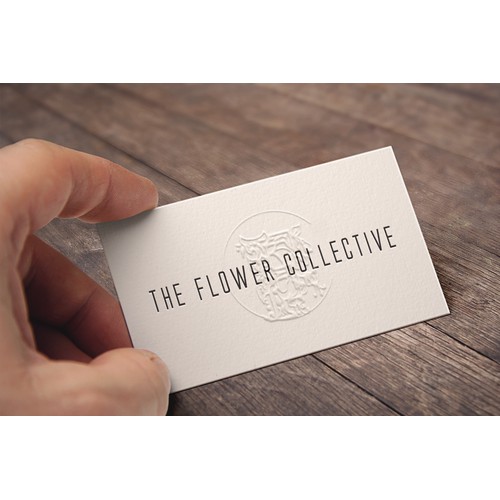 Embossed logo for The Flower Collective