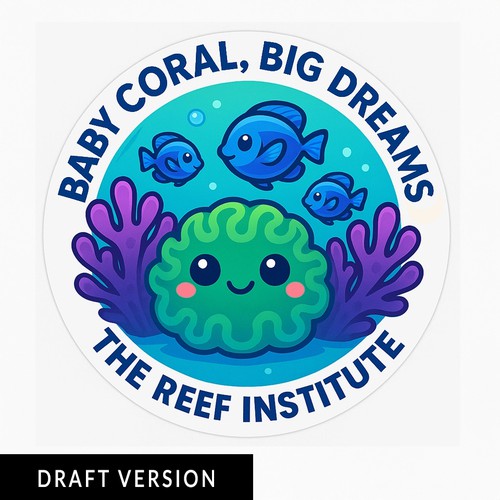 Adorable Baby Coral Sticker Design in Vibrant Kawaii Style (I’d be happy to create something similar for you)