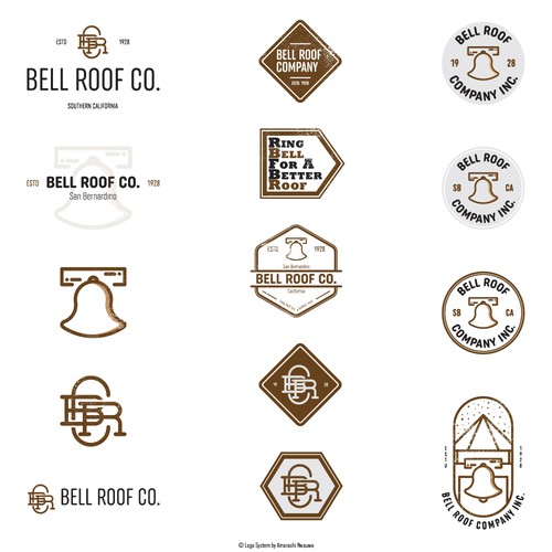 Logo System Concept for Bell Roof Company