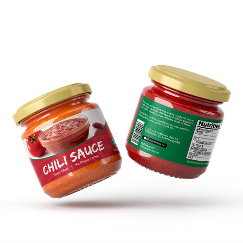 Chili sauce modern minimal cereal label design