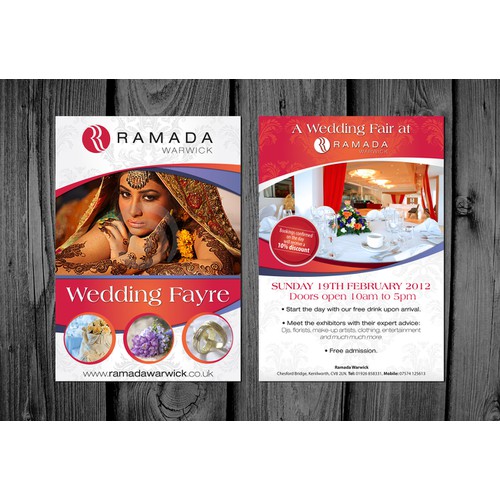 Ramada Warwick wedding fayre leaflet size A5 needed!